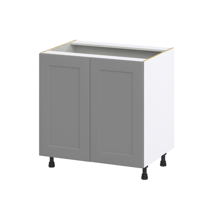 Hugo&Borg 33-in W x 34.5-in H x 24-in D Slate Gray Sink Base Fully Assembled Cabinet (Recessed Panel Shaker Style)