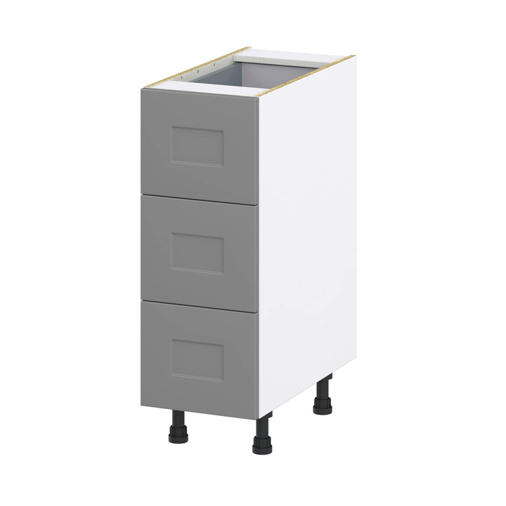 Hugo&Borg Beaumont 12-in W x 34.5-in H x 24-in D Slate Gray 4-Drawer Base Fully Assembled Cabinet (Recessed Panel Style)