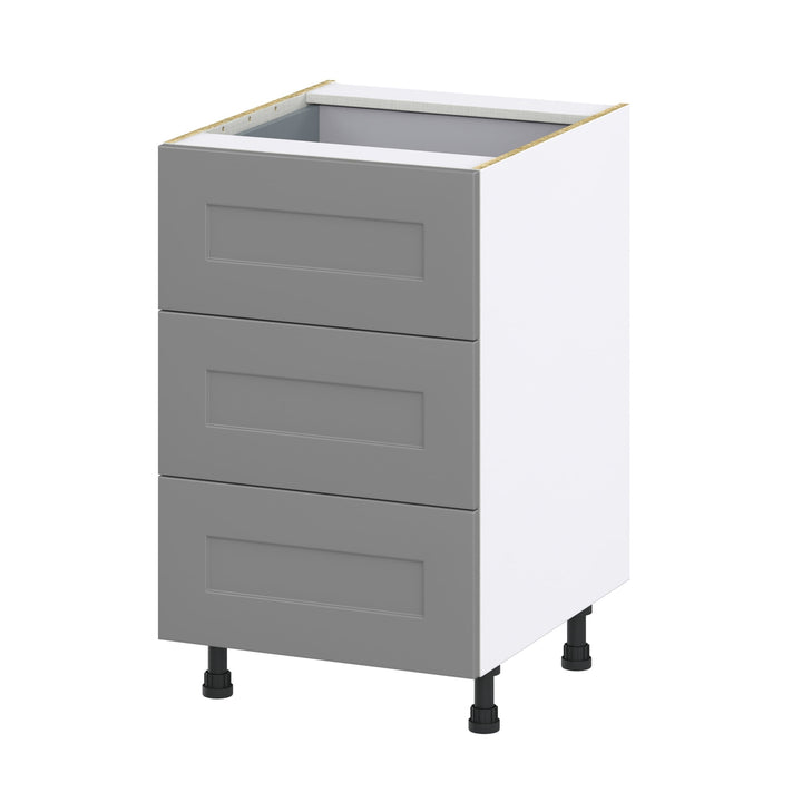 Hugo&Borg Beaumont 21-in W x 34.5-in H x 24-in D Slate Gray 4-Drawer Base Fully Assembled Cabinet (Recessed Panel Style)