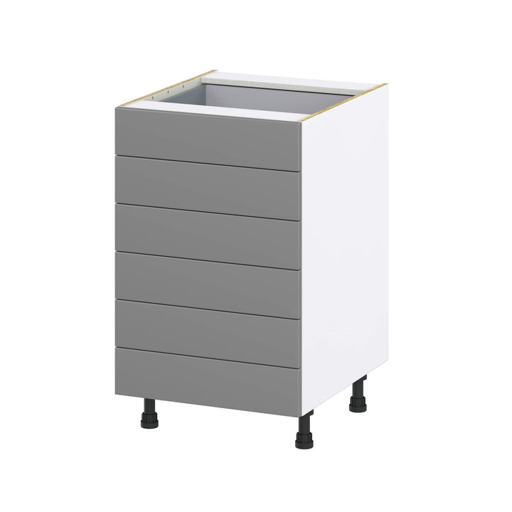 Hugo&Borg 21-in W x 34.5-in H x 24-in D Slate Gray 6-Drawer Base Fully Assembled Cabinet (Recessed Panel Style)