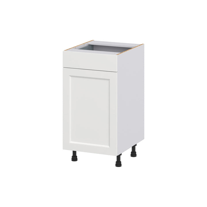 Hugo&Borg Riviera 18-in W x 34.5-in H x 21-in D Bright White 1-Drawer Base Fully Assembled Cabinet (Recessed Panel Shaker Door Style)