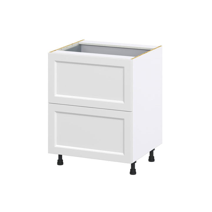 Hugo&Borg Riviera 27-in W x 34.5-in H x 24-in D Bright White 3-Drawer Base Fully Assembled Cabinet (Recessed Panel Style)