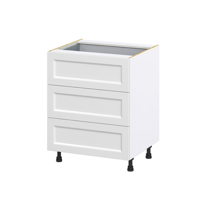 Hugo&Borg Riviera 27-in W x 34.5-in H x 24-in D Bright White 4-Drawer Base Fully Assembled Cabinet (Recessed Panel Style)