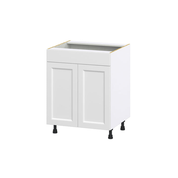 Hugo&Borg Riviera 27-in W x 34.5-in H x 24-in D Bright White Sink Base Fully Assembled Cabinet (Recessed Panel Shaker Style)