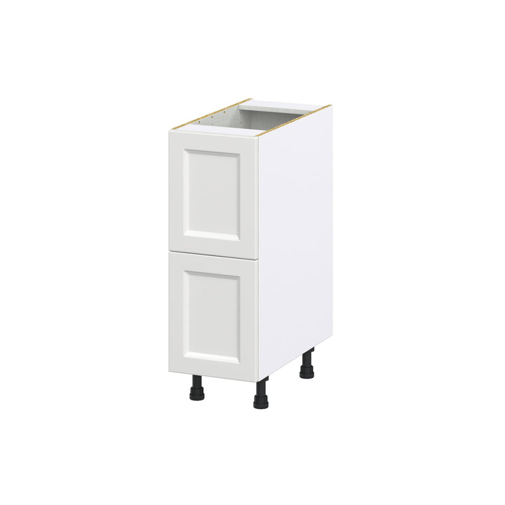 Hugo&Borg Riviera 12-in W x 34.5-in H x 24-in D Bright White 2-Drawer Base Fully Assembled Cabinet (Recessed Panel Style)