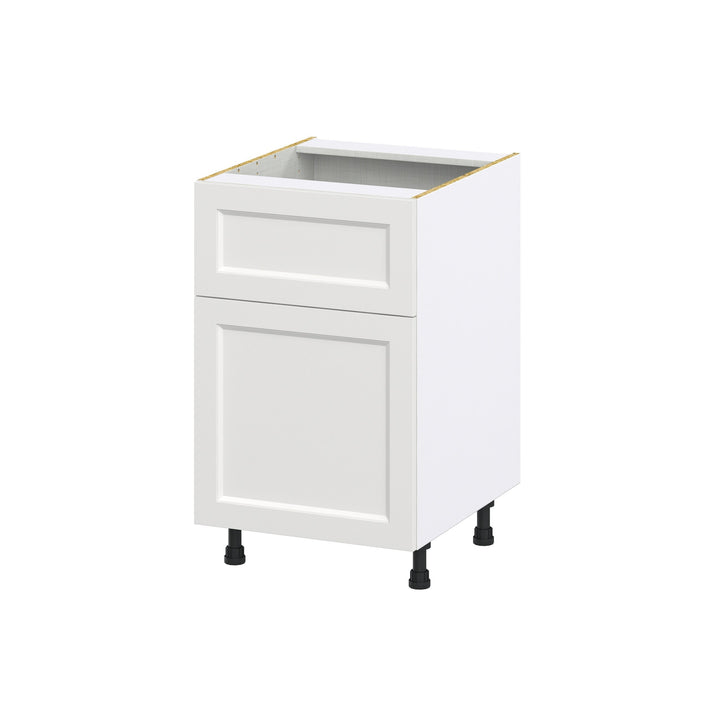 Hugo&Borg Riviera 21-in W x 34.5-in H x 25-in D Bright White 1-Drawer Base Fully Assembled Cabinet (Recessed Panel Shaker Style)