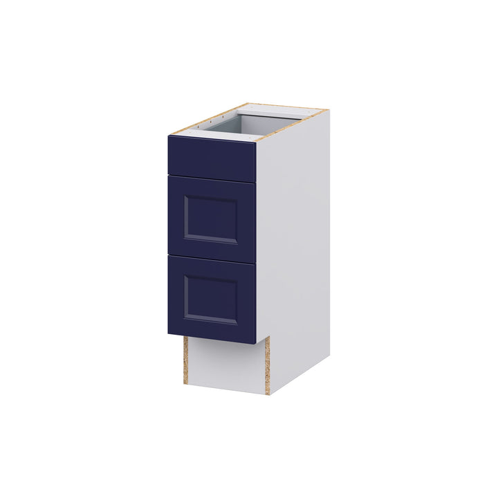 Hugo&Borg Lorette 12-in W x 32.5-in H x 24-in D Navy Blue 3-Drawer Base Fully Assembled Cabinet (Recessed Panel Style)