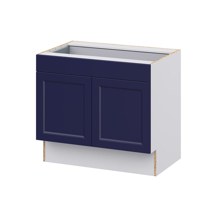 Hugo&Borg Lorette 36-in W x 32.5-in H x 24-in D Navy Blue 1-Drawer Base Fully Assembled Cabinet (Recessed Panel Shaker Style)