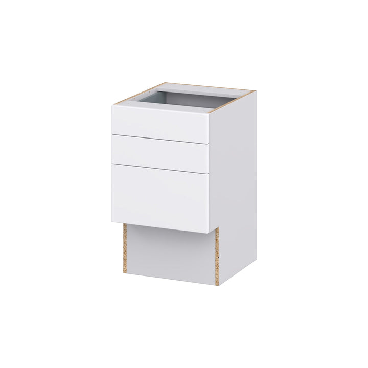 Hugo&Borg Lasalle 18-in W x 30-in H x 21-in D Bright White Slab 3-Drawer Base Fully Assembled Cabinet (Flat Panel Style)