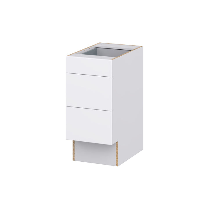 Hugo&Borg Lasalle 15-in W x 32.5-in H x 25-in D Bright White Slab 3-Drawer Base Fully Assembled Cabinet (Flat Panel Style)