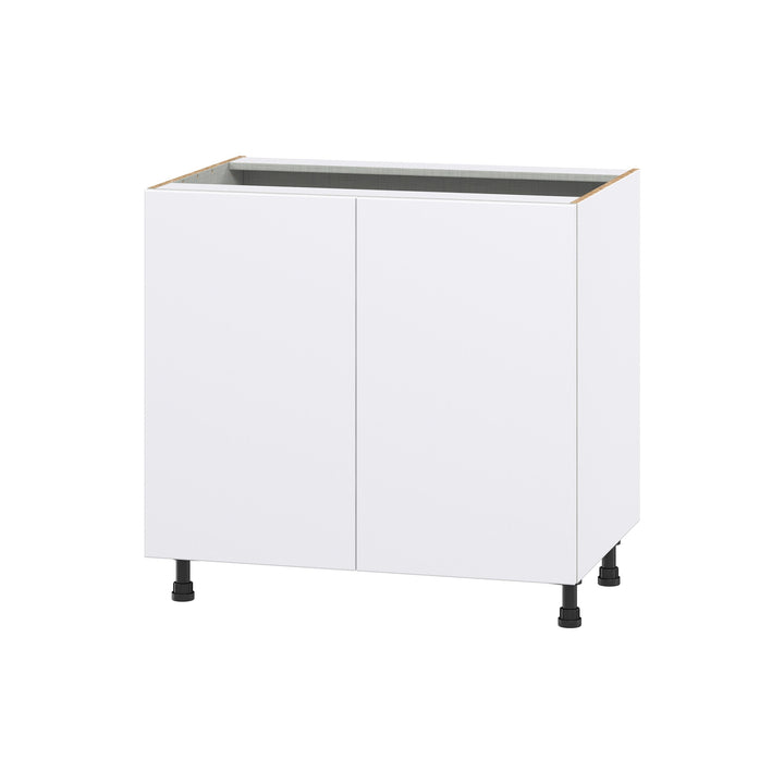 Hugo&Borg Lasalle 36-in W x 34.5-in H x 24-in D Bright White Slab Base Fully Assembled Cabinet (Flat Panel Slab Door Style)