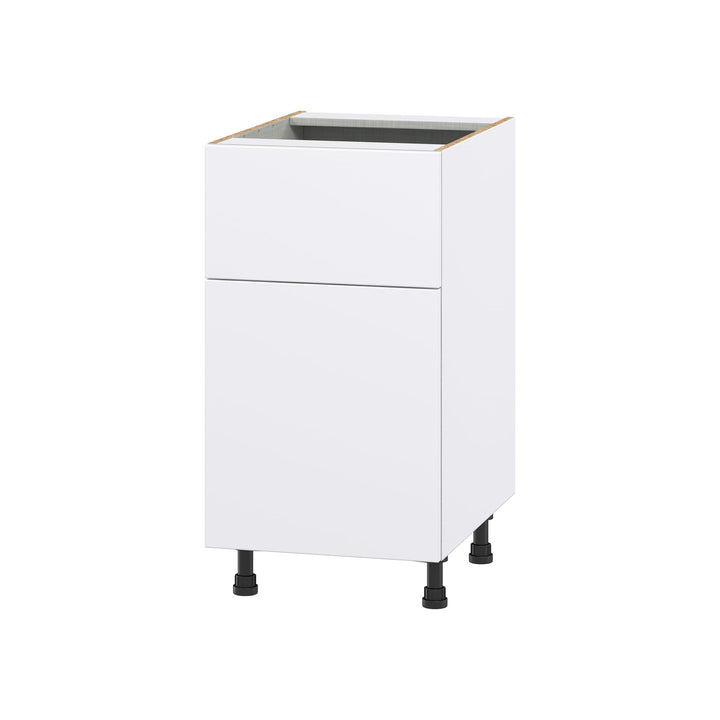 Hugo&Borg Lasalle 18-in W x 34.5-in H x 24-in D Bright White Slab 1-Drawer Base Fully Assembled Cabinet (Flat Panel Slab Style)