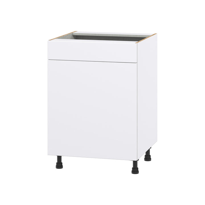 Hugo&Borg Lasalle 24-in W x 34.5-in H x 24-in D Bright White Slab Sink Base Fully Assembled Cabinet (Flat Panel Slab Style)