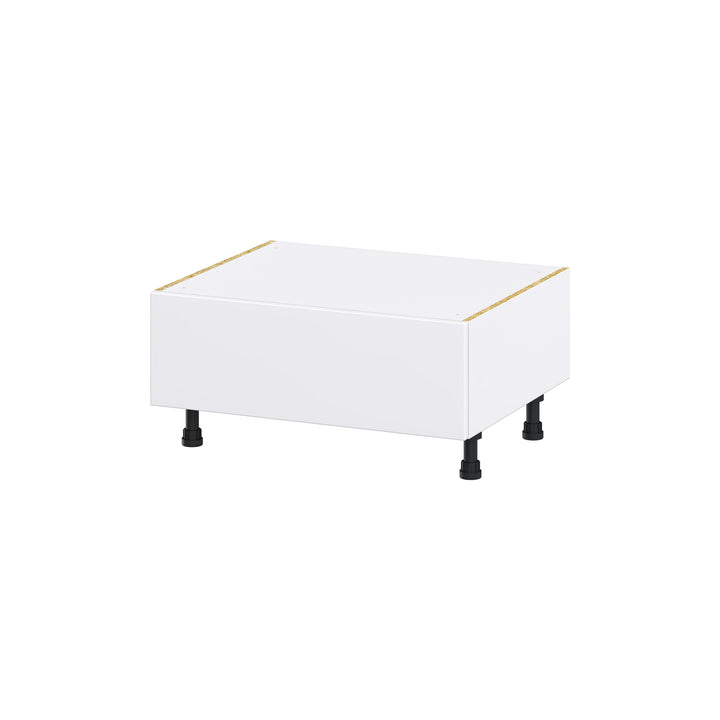 Hugo&Borg Lasalle 30-in W x 14.5-in H x 24-in D Bright White Slab 1-Drawer Base Fully Assembled Cabinet (Flat Panel Style)