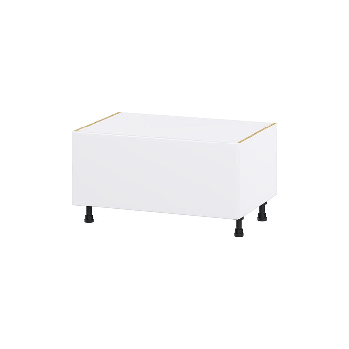 Hugo&Borg Lasalle 36-in W x 19.5-in H x 24-in D Bright White Slab 1-Drawer Base Fully Assembled Cabinet (Flat Panel Style)