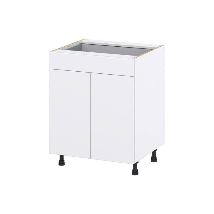 Hugo&Borg Lasalle 27-in W x 34.5-in H x 24-in D Bright White Slab 1-Drawer Base Fully Assembled Cabinet (Flat Panel Slab Style)
