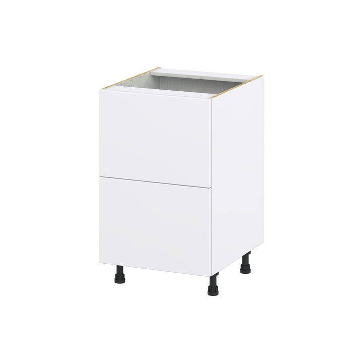 Hugo&Borg Lasalle 21-in W x 34.5-in H x 24-in D Bright White Slab 2-Drawer Base Fully Assembled Cabinet (Flat Panel Style)
