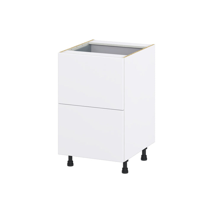 Hugo&Borg Lasalle 21-in W x 34.5-in H x 24-in D Bright White Slab 3-Drawer Base Fully Assembled Cabinet (Flat Panel Style)