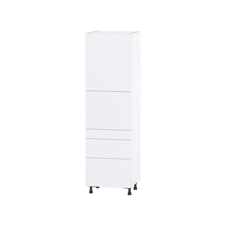 Hugo&Borg Lasalle 24-in W x 84.5-in H x 24-in D Bright White Slab 5-Drawer Pantry Fully Assembled Cabinet (Flat Panel Slab Style)