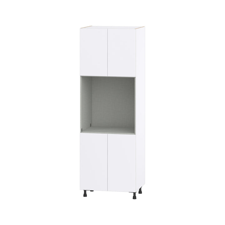 Hugo&Borg Lasalle 30-in W x 89.5-in H x 24-in D Bright White Slab Single Oven Pantry Fully Assembled Cabinet (Flat Panel Slab Style)