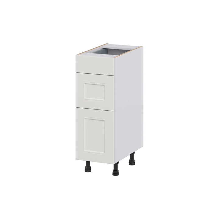Hugo&Borg Belcourt 12-in W x 34.5-in H x 21-in D Gray Painted 3-Drawer Base Fully Assembled Cabinet (Recessed Panel Style)
