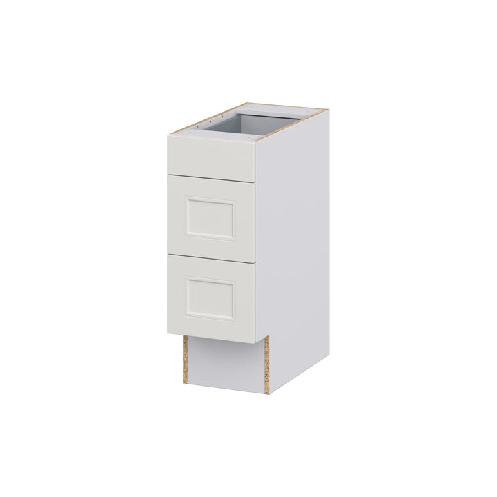Hugo&Borg Belcourt 12-in W x 32.5-in H x 25-in D Gray Painted 3-Drawer Base Fully Assembled Cabinet (Recessed Panel Style)
