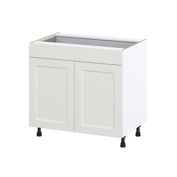 Hugo&Borg Belcourt 36-in W x 34.5-in H x 24-in D Gray Painted 1-Drawer Base Fully Assembled Cabinet (Recessed Panel Shaker Style)
