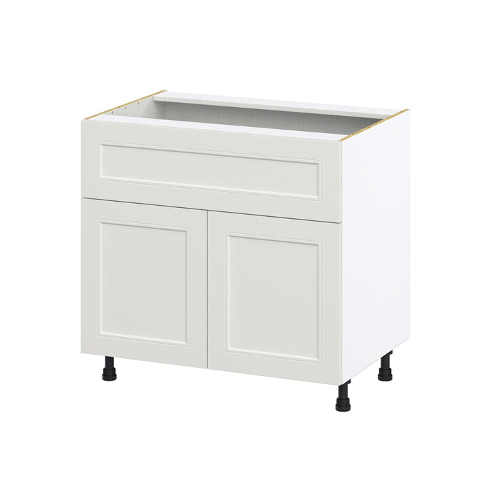 Hugo&Borg Belcourt 36-in W x 34.5-in H x 25-in D Gray Painted 1-Drawer Base Fully Assembled Cabinet (Recessed Panel Shaker Style)