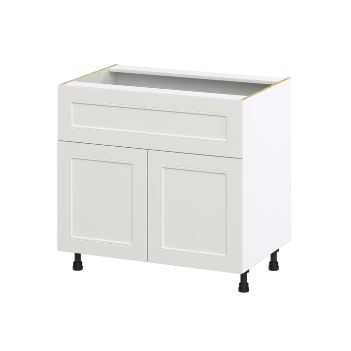 Hugo&Borg Belcourt 36-in W x 34.5-in H x 24-in D Gray Painted 1-Drawer Base Fully Assembled Cabinet (Recessed Panel Shaker Style)