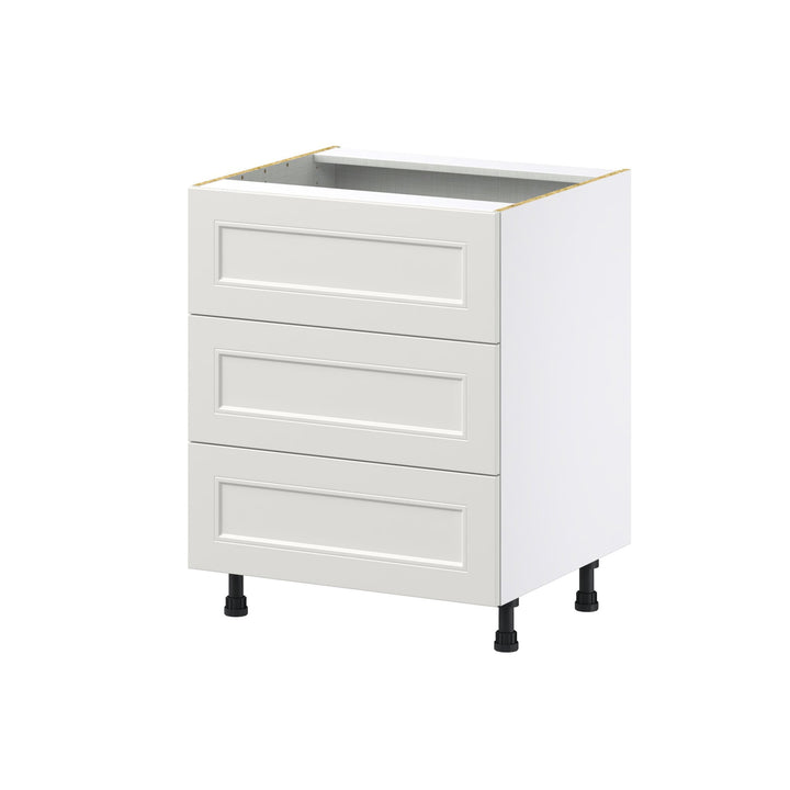 Hugo&Borg Belcourt 27-in W x 34.5-in H x 24-in D Gray Painted 3-Drawer Base Fully Assembled Cabinet (Recessed Panel Style)