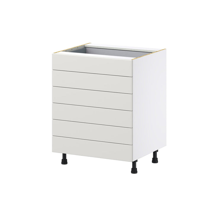 Hugo&Borg Belcourt 27-in W x 34.5-in H x 24-in D Gray Painted 6-Drawer Base Fully Assembled Cabinet (Recessed Panel Style)