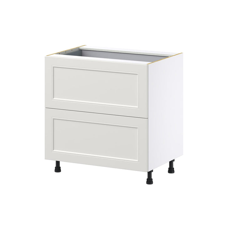 Hugo&Borg Belcourt 33-in W x 34.5-in H x 24-in D Gray Painted 3-Drawer Base Fully Assembled Cabinet (Recessed Panel Style)