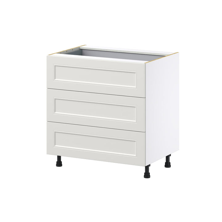 Hugo&Borg Belcourt 33-in W x 34.5-in H x 24-in D Gray Painted 4-Drawer Base Fully Assembled Cabinet (Recessed Panel Style)