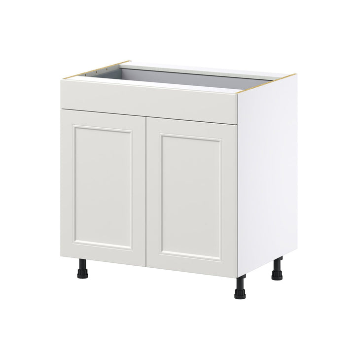 Hugo&Borg Belcourt 33-in W x 34.5-in H x 24-in D Gray Painted 1-Drawer Base Fully Assembled Cabinet (Recessed Panel Shaker Style)
