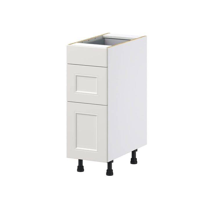 Hugo&Borg Belcourt 12-in W x 34.5-in H x 24-in D Gray Painted 3-Drawer Base Fully Assembled Cabinet (Recessed Panel Style)