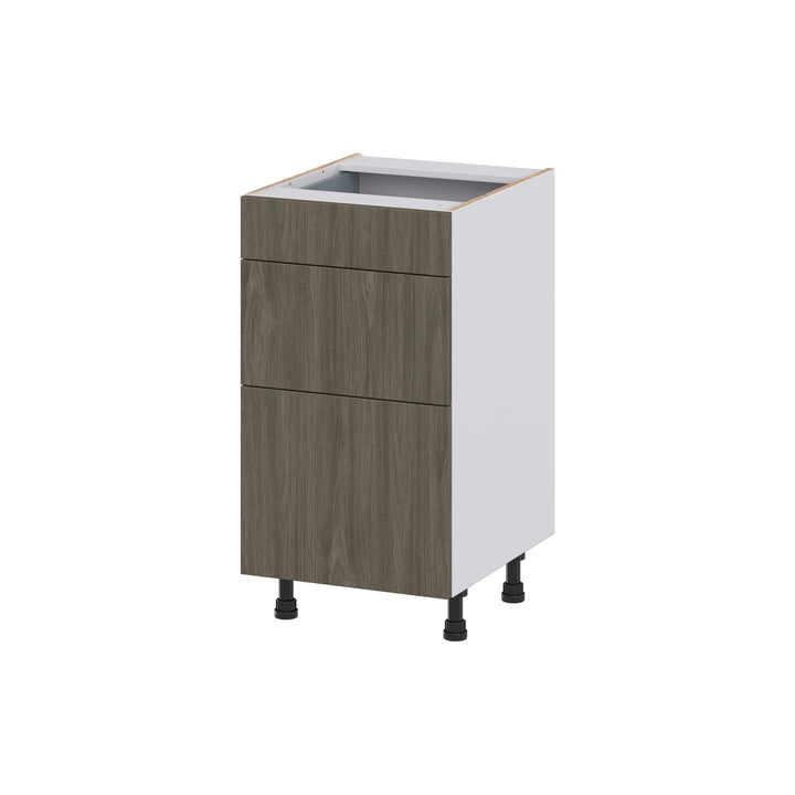 Hugo&Borg Savane 18-in W x 34.5-in H x 21-in D Textmel 3-Drawer Base Fully Assembled Cabinet (Flat Panel Style)