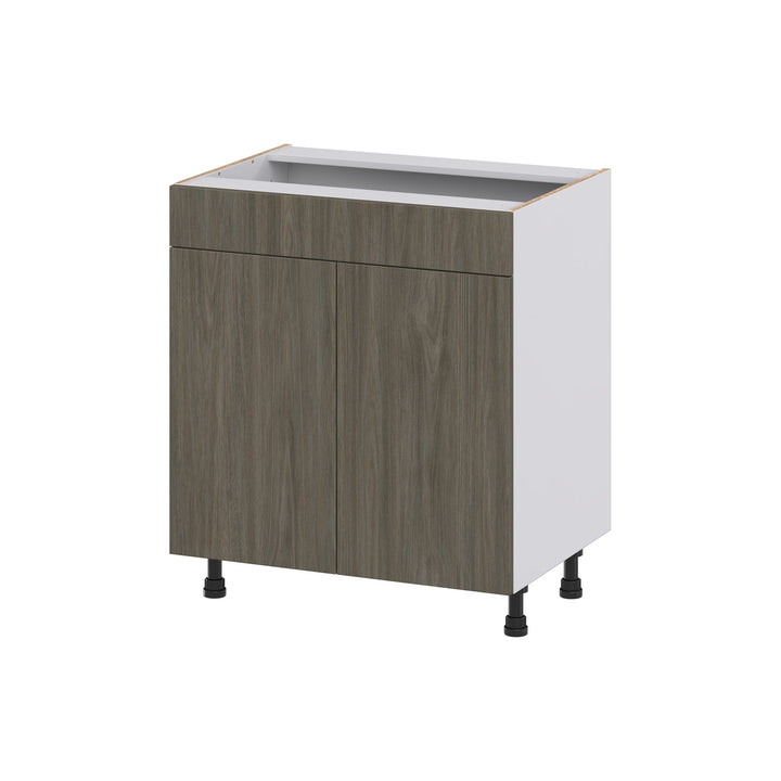 Hugo&Borg Savane 30-in W x 34.5-in H x 21-in D Textmel Sink Base Fully Assembled Cabinet (Flat Panel Slab Style)