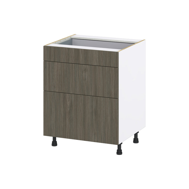 Hugo&Borg Savane 27-in W x 34.5-in H x 24-in D Textmel 3-Drawer Base Fully Assembled Cabinet (Flat Panel Style)