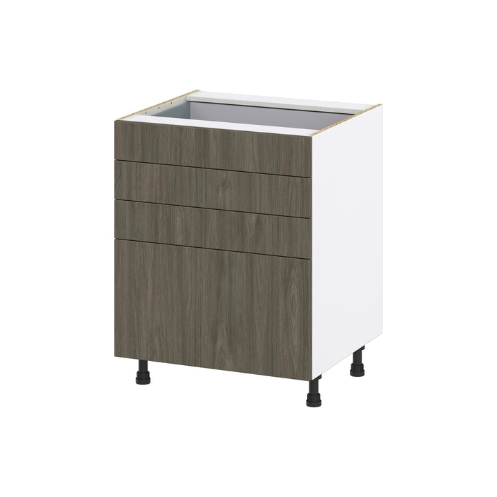 Hugo&Borg Savane 27-in W x 34.5-in H x 24-in D Textmel 4-Drawer Base Fully Assembled Cabinet (Flat Panel Style)
