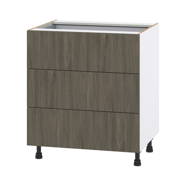 Hugo&Borg Savane 30-in W x 34.5-in H x 24-in D Textmel 4-Drawer Base Fully Assembled Cabinet (Flat Panel Style)