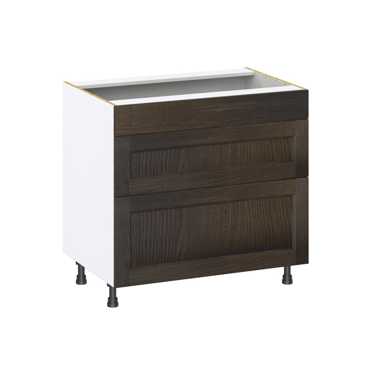 Hugo&Borg Montclaire 36-in W x 34.5-in H x 24-in D Wood 3-Drawer Base Fully Assembled Cabinet (Recessed Panel Style)
