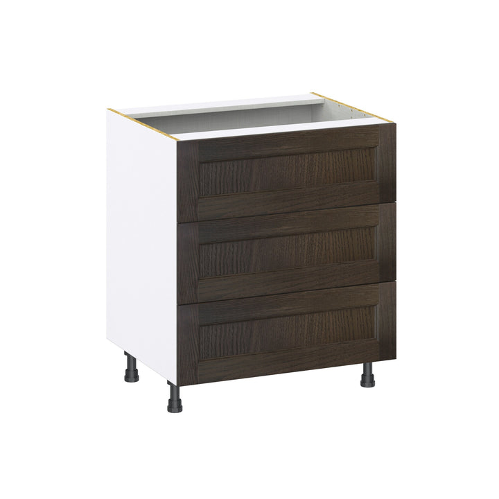Hugo&Borg Montclaire 30-in W x 34.5-in H x 24-in D Wood 3-Drawer Base Fully Assembled Cabinet (Recessed Panel Style)