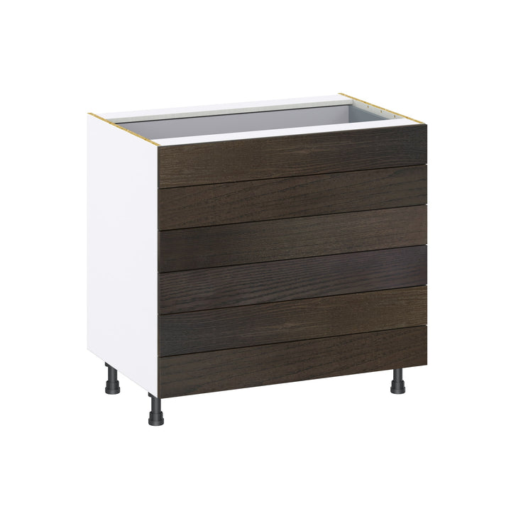 Hugo&Borg Montclaire 36-in W x 34.5-in H x 24-in D Wood 6-Drawer Base Fully Assembled Cabinet (Recessed Panel Style)