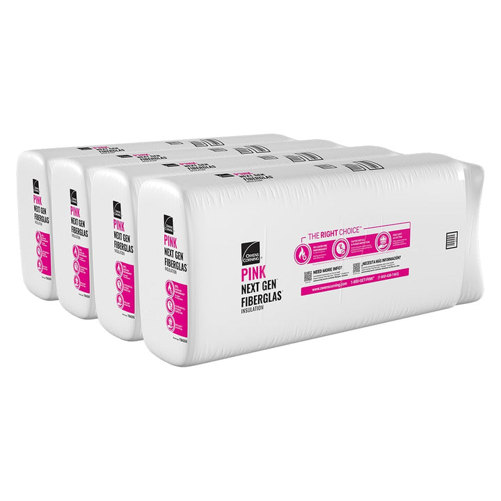 Owens Corning R-11 Kraft Faced Fiberglass Insulation Batts, 3.5 in. x 23 in. x 93 in. (4 Bags)