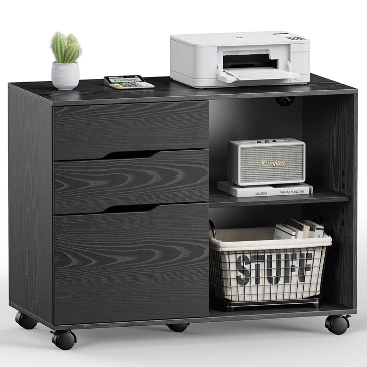 Maocao Hoom Black 3-Drawer 15.74-in File Cabinet