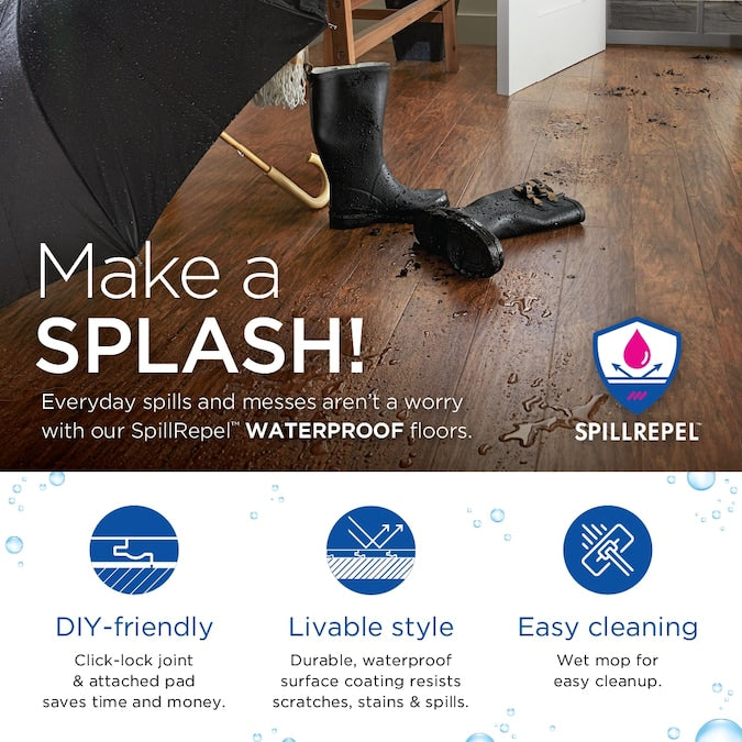 Quick-Step Studio QuickStep Studio + Spill Repel Restoration Oak 12-mm T x 7-in W x 48-in L Waterproof Wood Plank Laminate Flooring (19.63-sq ft / Carton)