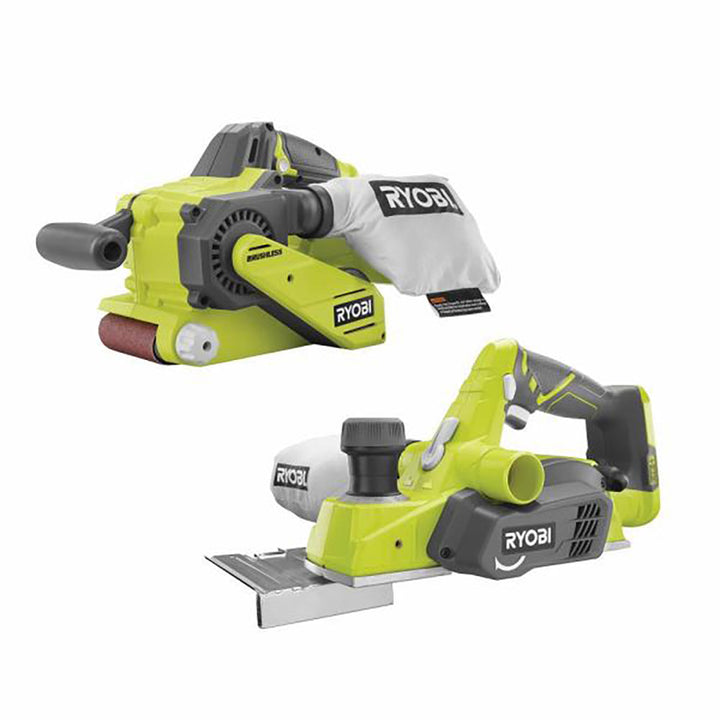 18-Volt ONE+ Lithium-Ion Brushless Cordless 3 in. x 18 in. Belt Sander and 3-1/4 in. Planer (Tools Only)