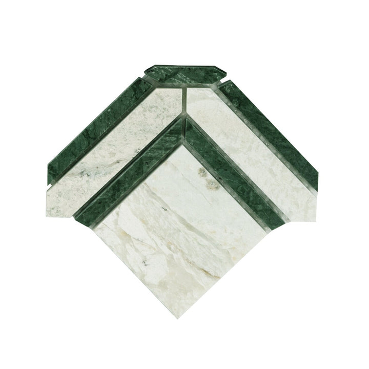 Giorbello (Sample) Ming Green 3-in x 3-in Polished Marble Mixed Pattern Marble Look Floor and Wall Tile