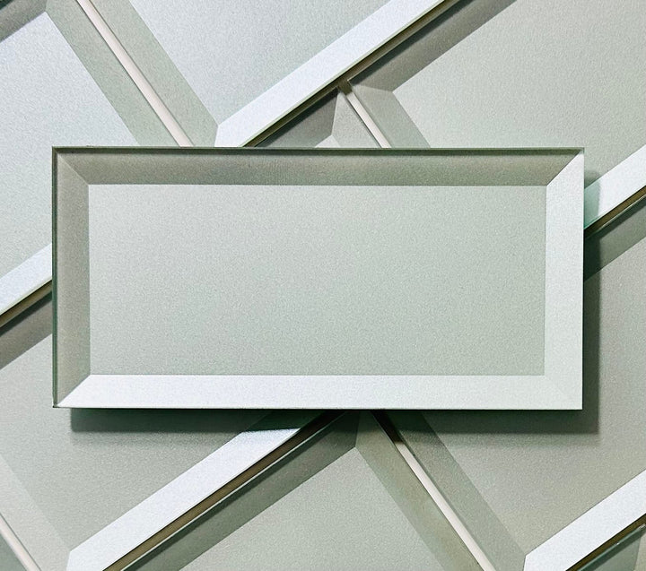 Abolos Secret Dimensions Arctic blue/glossy 3-in x 6-in Glossy Glass Subway Peel and stick Wall Tile product image