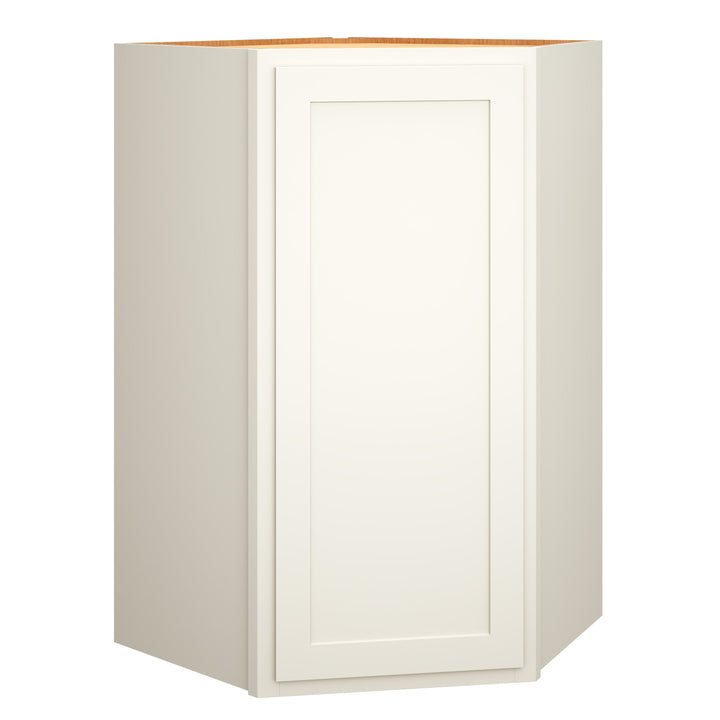Diamond Express Jamestown 42-in W x 42-in H x 24-in D White Partial Overlay Diagonal Corner Wall Fully Assembled Plywood Cabinet (Recessed Panel Shaker Style)